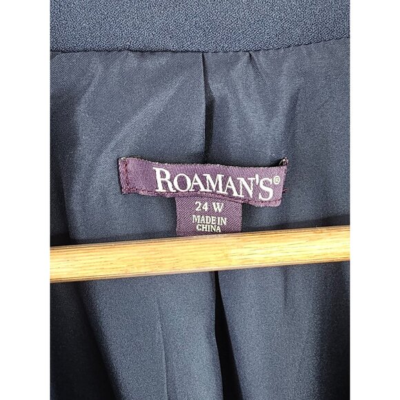 Roaman's Women's Navy Blue Blazer 24W Plus Size - Picture 4 of 6